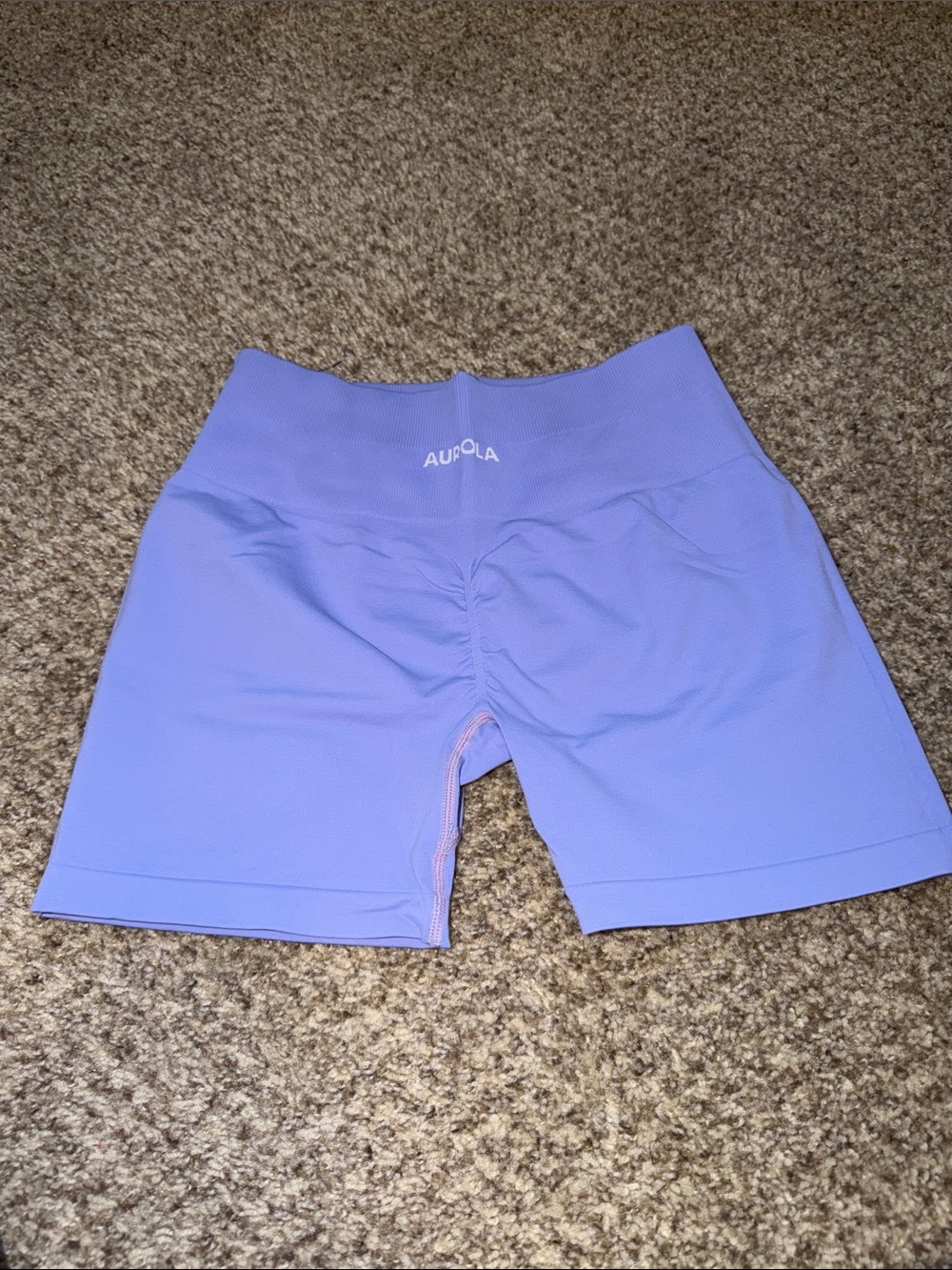 AUROLA Women's Lavender High-Rise Bike Shorts